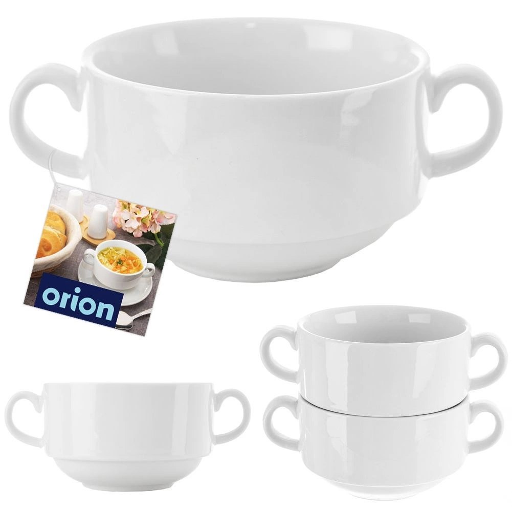 Bulionówka MONA 290 ml Porcelana z Uchwytami do Zmywarki i Mikrofali ORION - obrazek 5