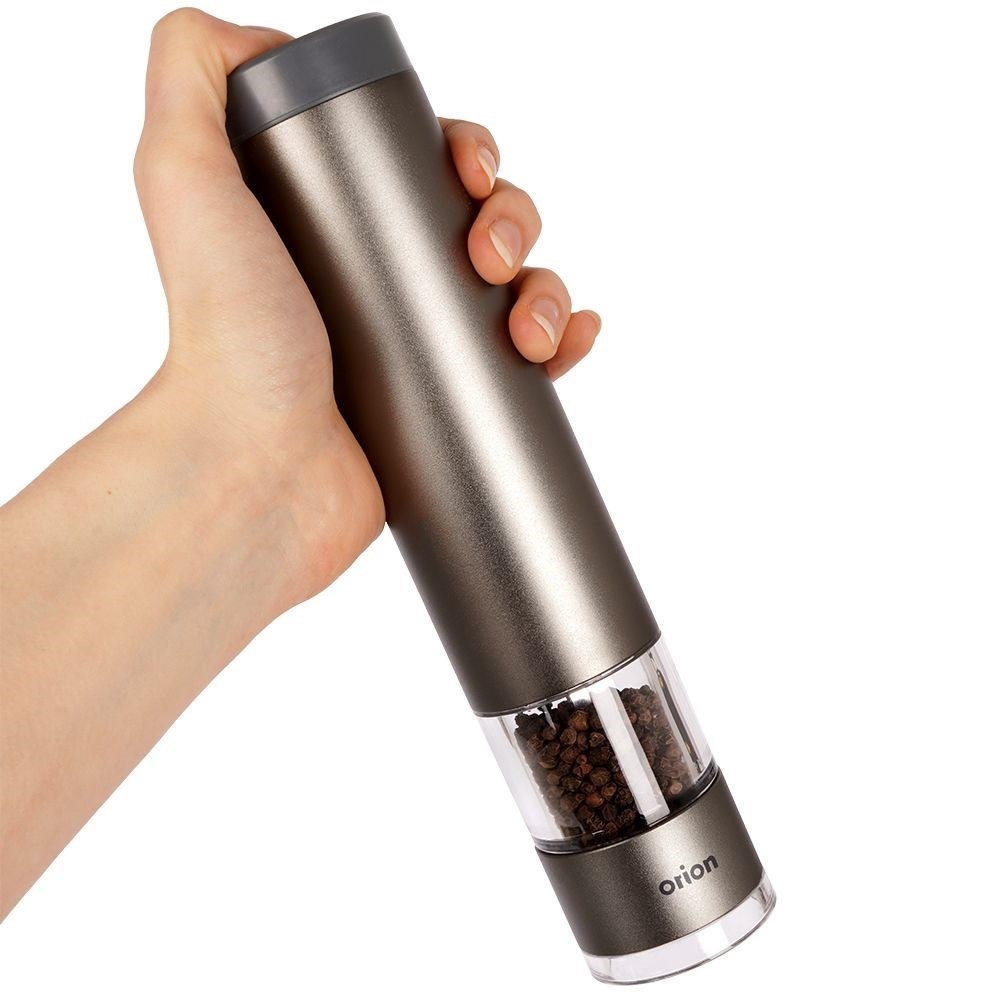 Młynek Elektryczny do Pieprzu i Soli 22,5 cm Aluminiowy Regulacja ORION - obrazek 3
