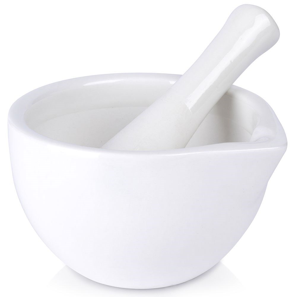 Moździerz z Tłuczkiem do Przypraw Porcelanowy Biały Houseware