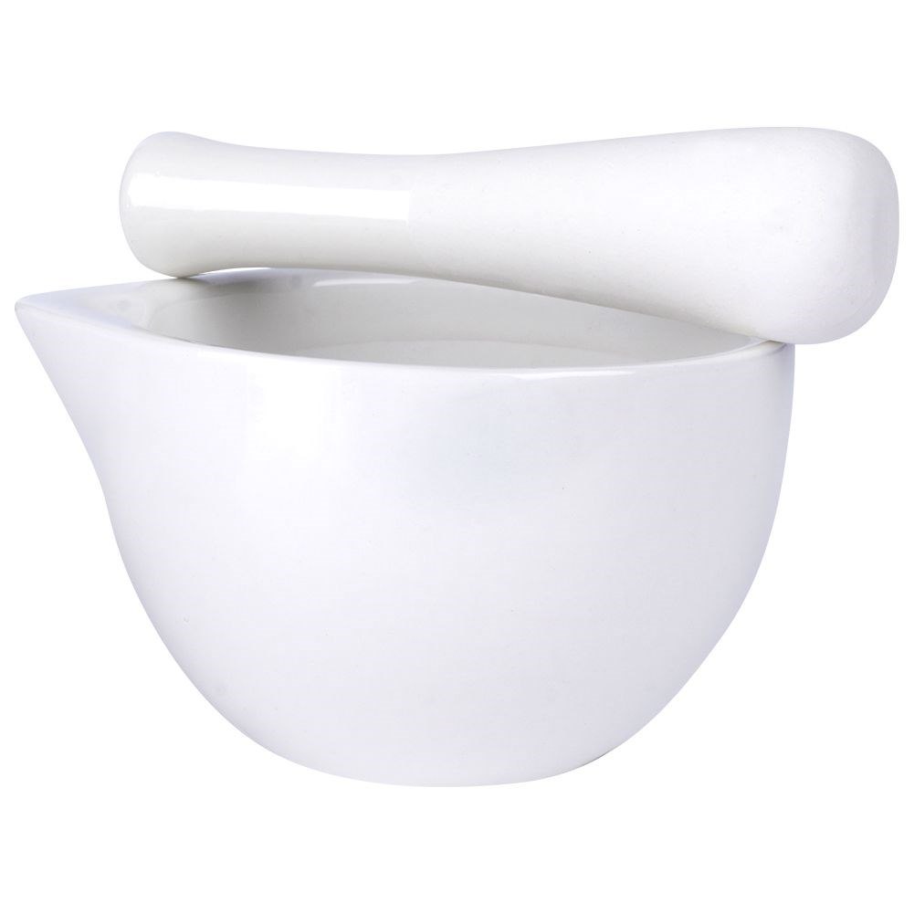 Moździerz z Tłuczkiem do Przypraw Porcelanowy Biały Houseware - obrazek 3