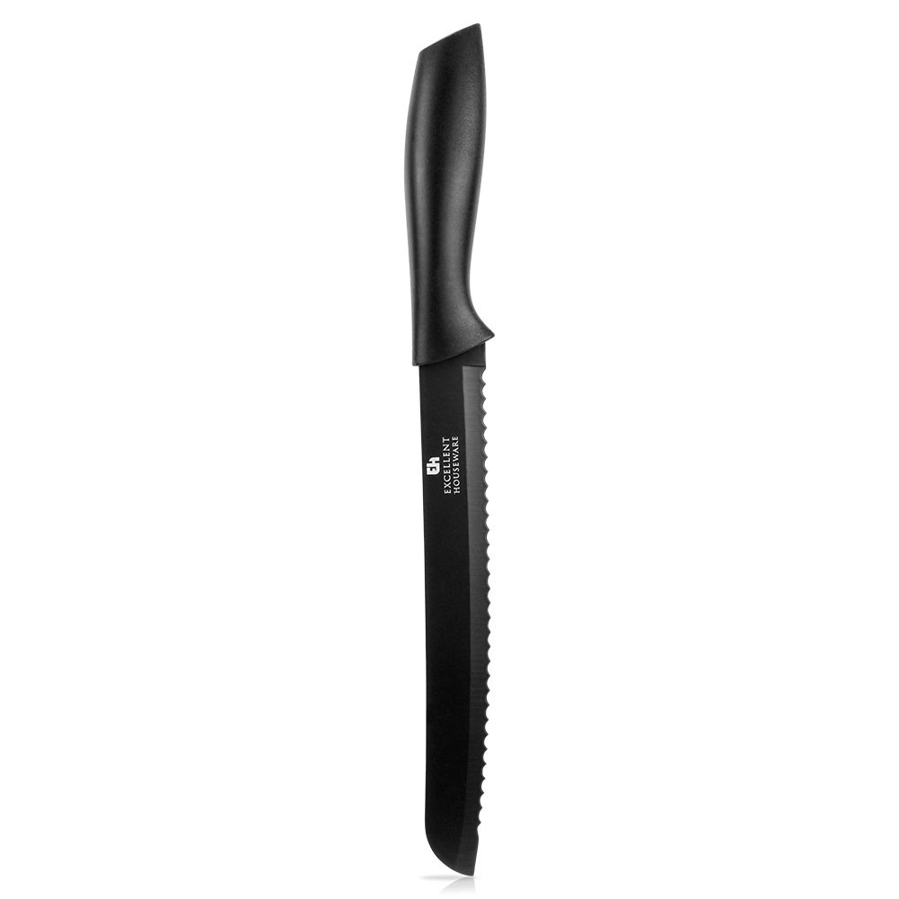 Nóż do chleba stalowy czarny 32 cm