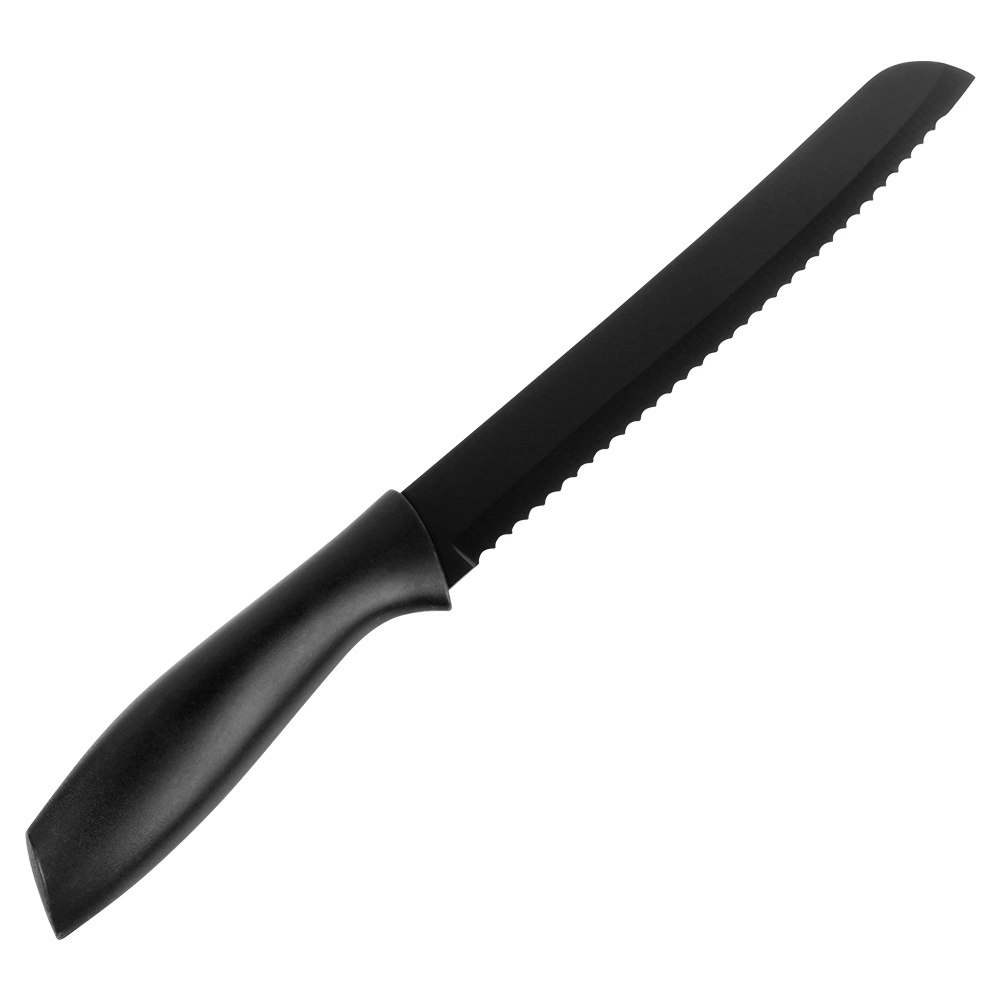 Nóż do chleba stalowy czarny 32 cm - obrazek 3