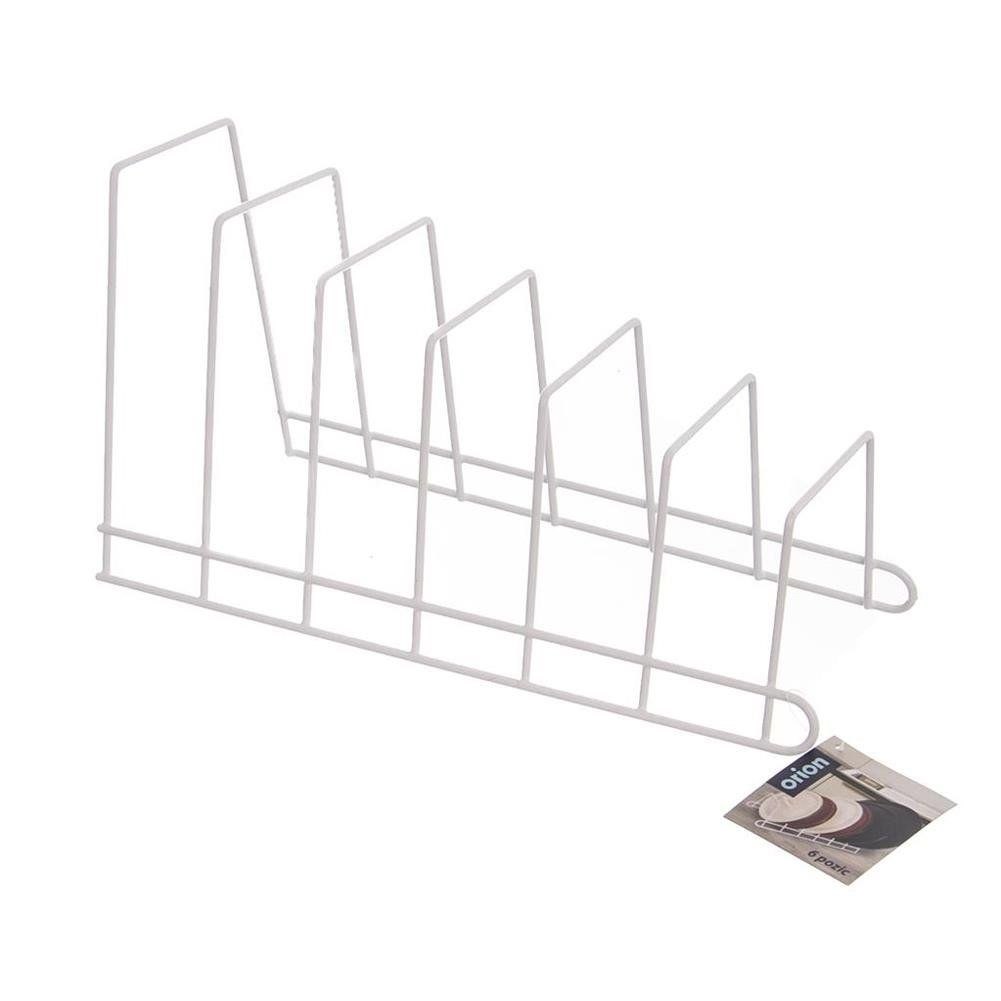 Stojak na Pokrywki do Garnków 34 x 17 cm ORION Metalowy Biały na 6 Pokrywek - obrazek 4