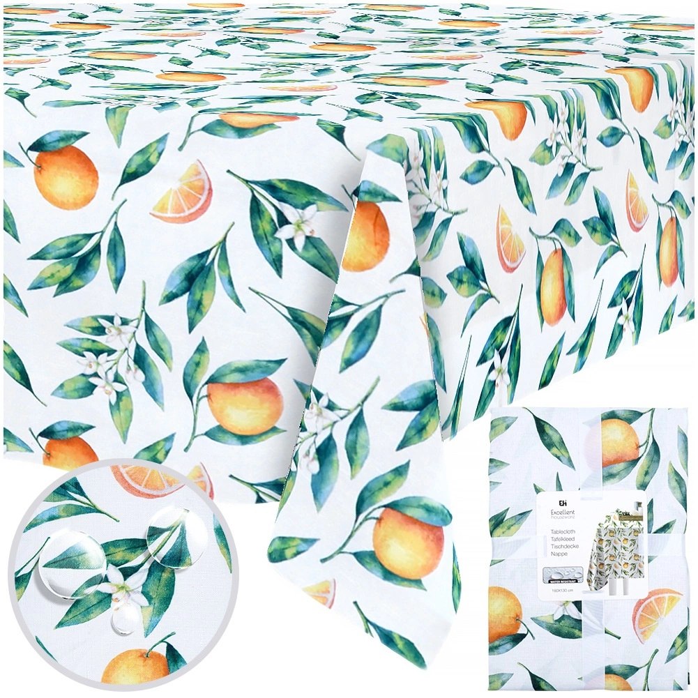 Obrus Wodoodporny Plamoodporny Pomarańcze EXCELLENT HOUSEWARE 180x130 cm