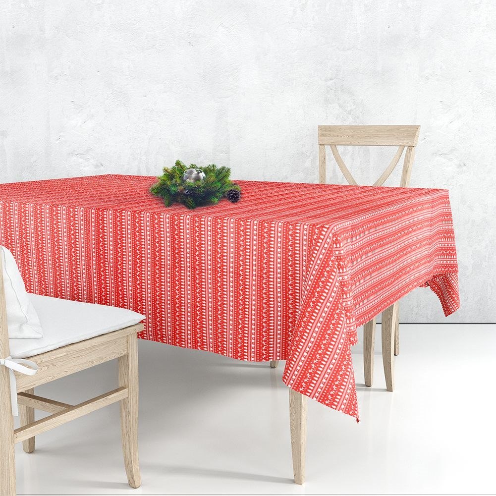 Obrus Plamoodporny Czerwony 180 x 130 cm Świąteczny EXCELLENT HOUSEWARE - obrazek 2