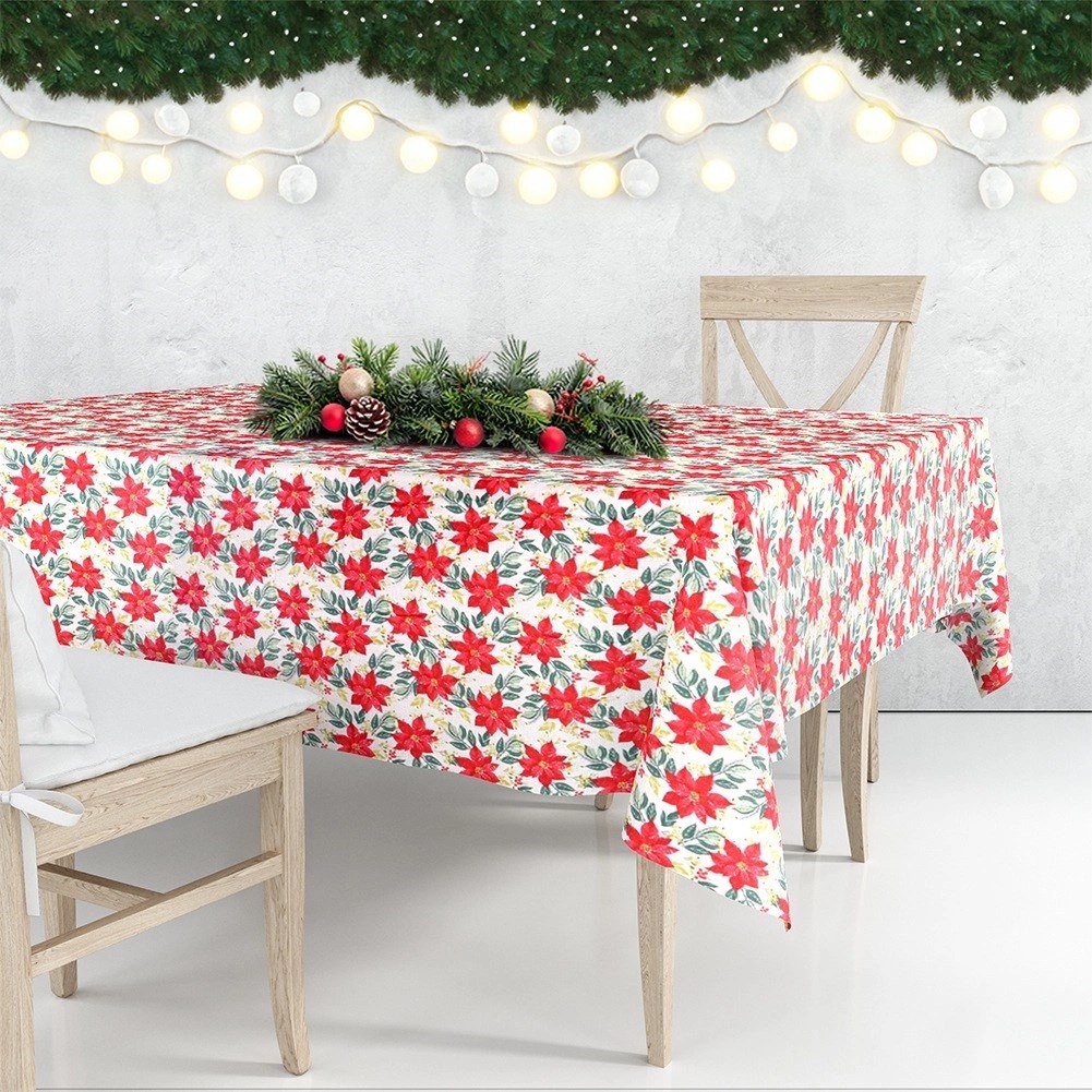 Obrus Świąteczny Plamoodporny 220 x 150 cm Biały EXCELLENT HOUSEWARE - obrazek 2