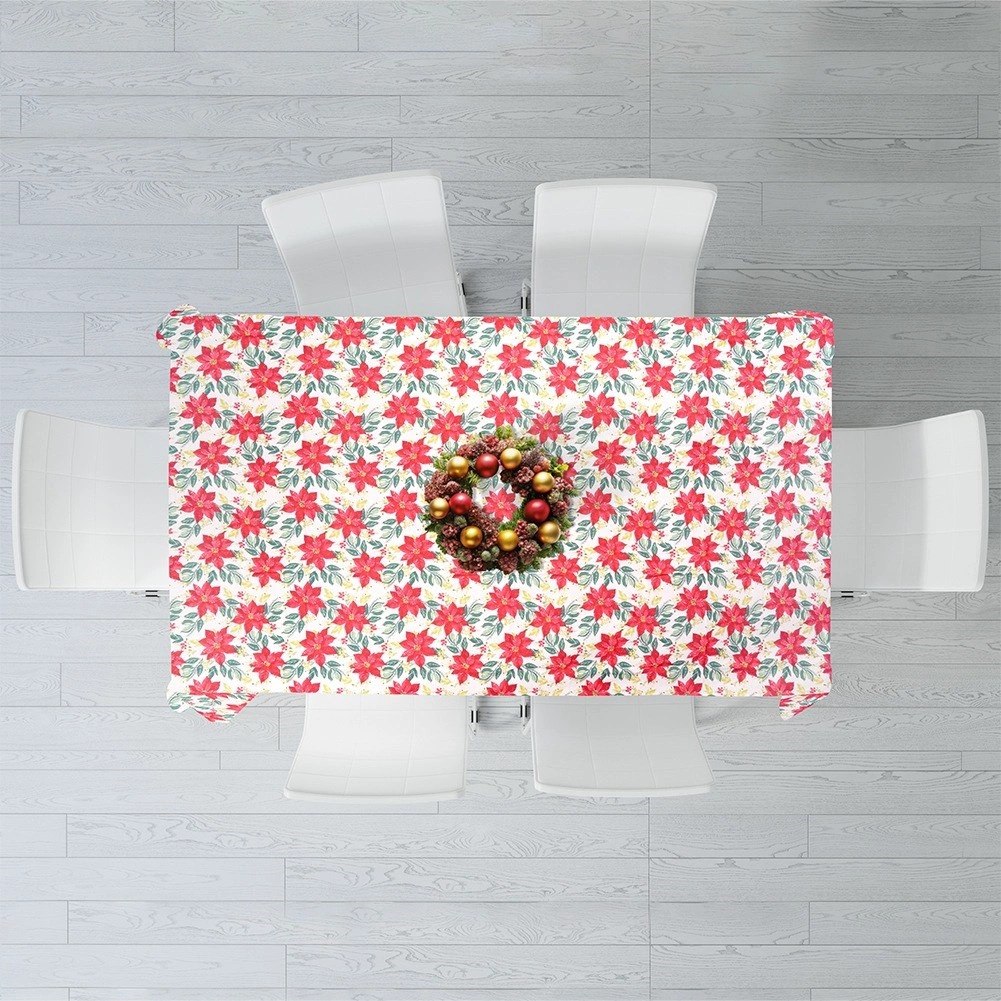 Obrus Świąteczny Plamoodporny 220 x 150 cm Biały EXCELLENT HOUSEWARE - obrazek 6
