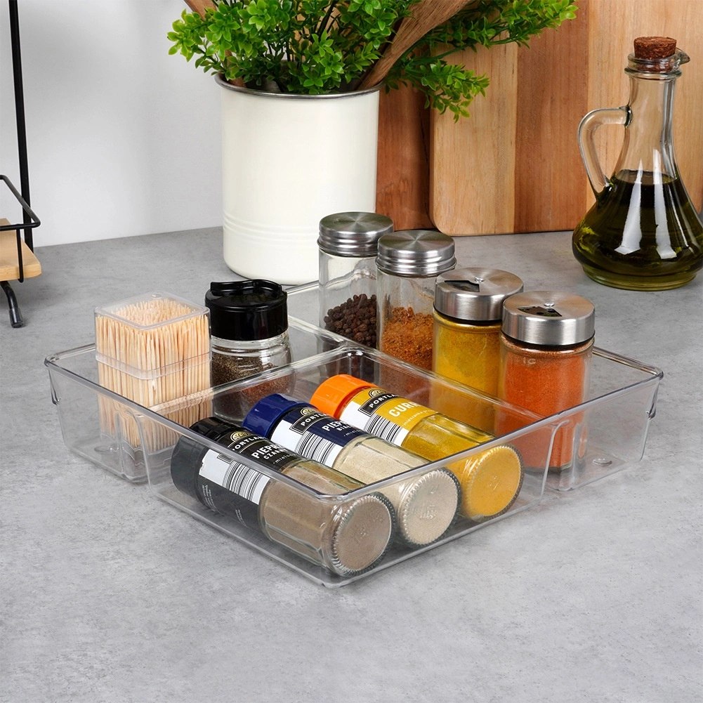 Organizer do Szuflady z Przegródkami 23 x 23 x 5,5 cm VILDE Przezroczysty - obrazek 2