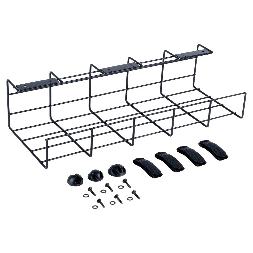 Organizer na Kable pod Blat Biurko Metalowy Czarny VILDE 43 x 17 x 10 cm - obrazek 3