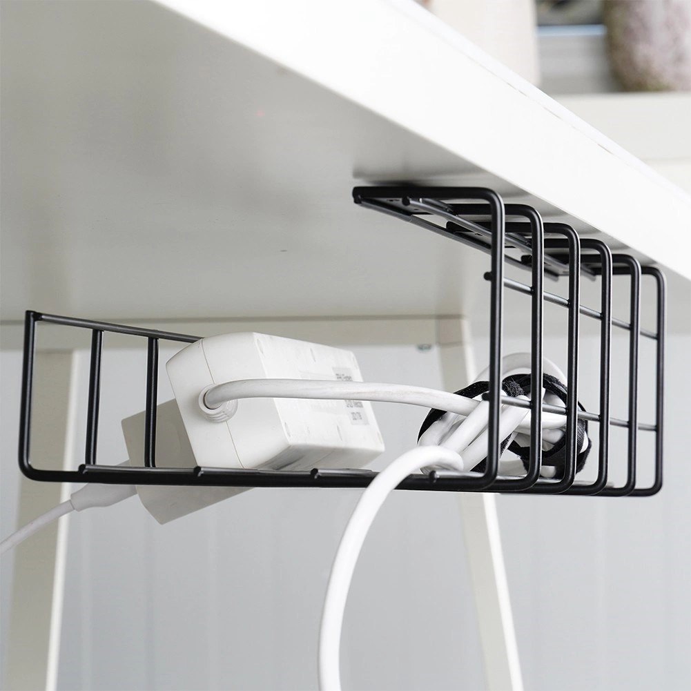 Organizer na Kable pod Blat Biurko Metalowy Czarny VILDE 43 x 17 x 10 cm - obrazek 4