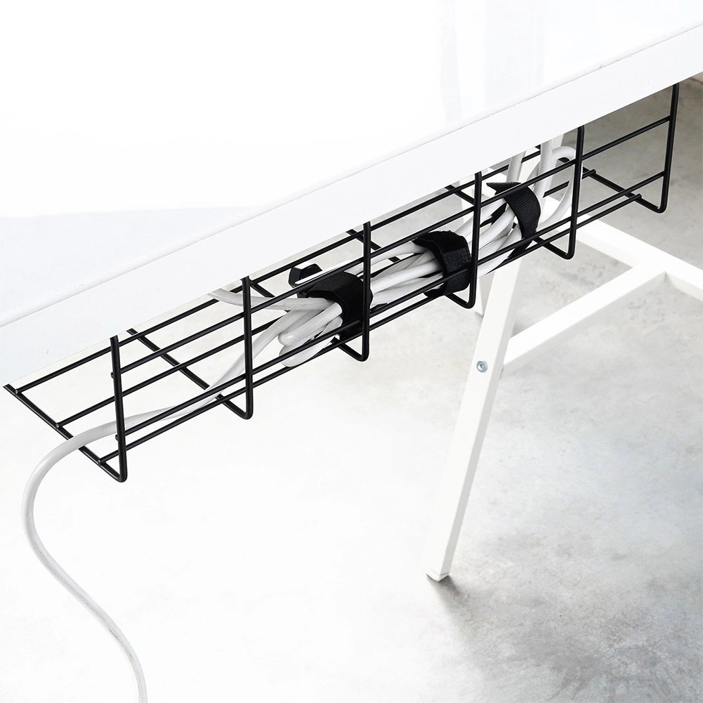Organizer na Kable pod Blat Biurko Metalowy Czarny VILDE 43 x 17 x 10 cm - obrazek 5