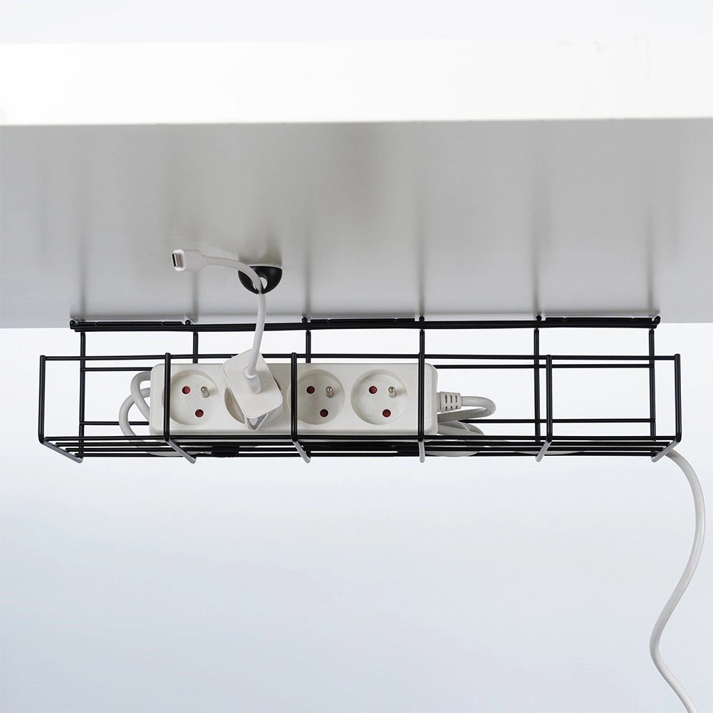 Organizer na Kable pod Blat Biurko Metalowy Czarny VILDE 43 x 17 x 10 cm - obrazek 8