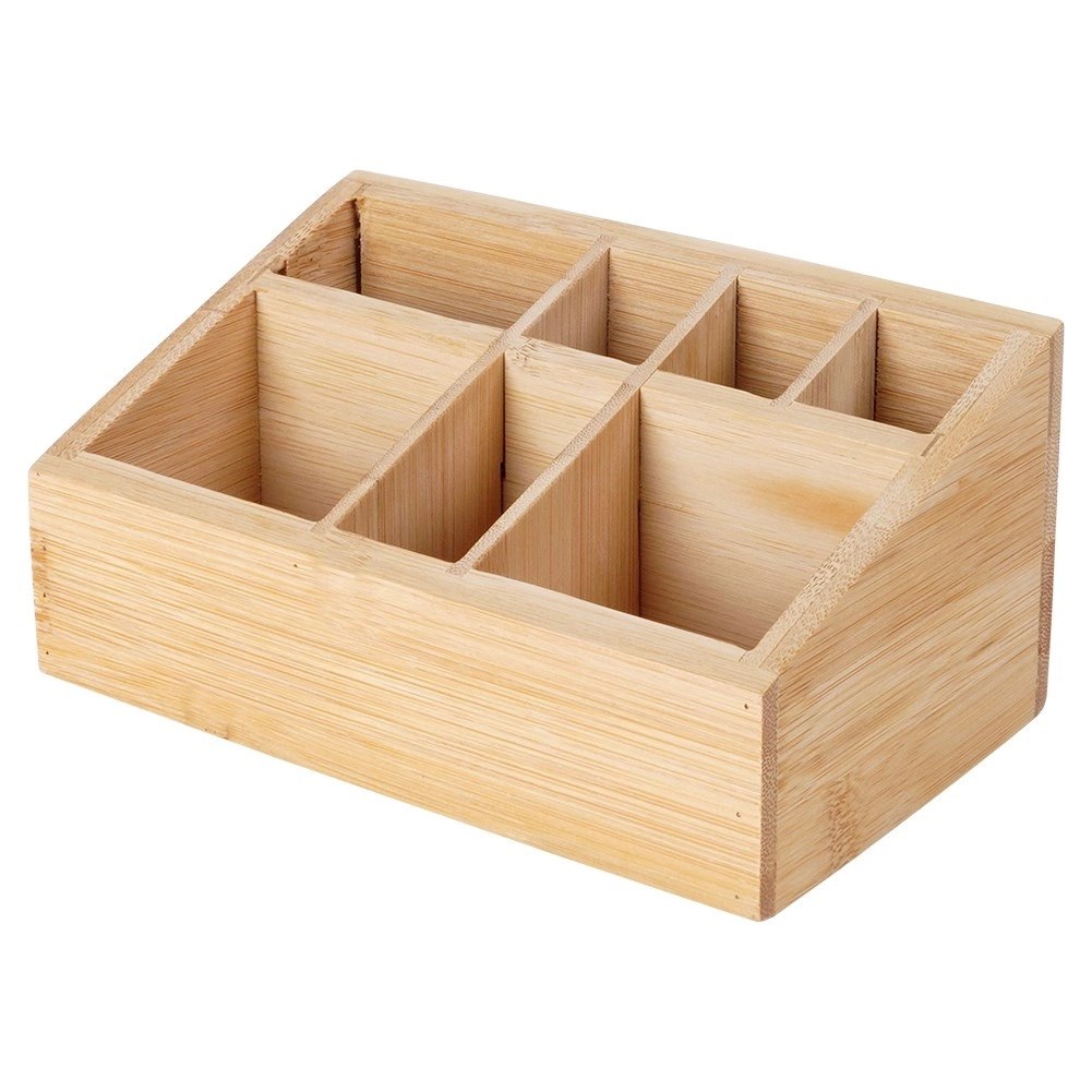 Organizer na Kosmetyki Bambusowy 17 x 10 x 8 cm ELEGANZA Siedem Przegródek - obrazek 3