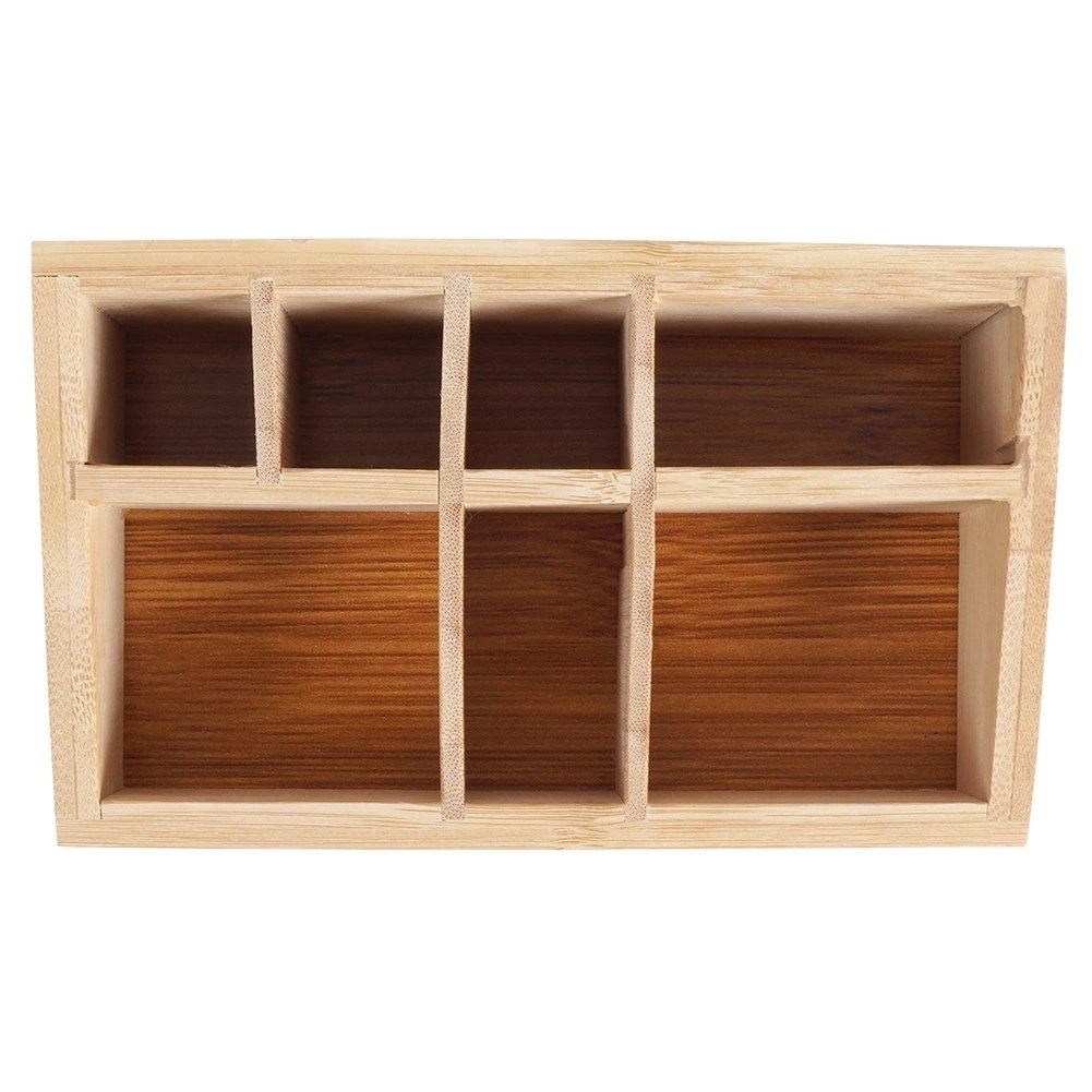 Organizer na Kosmetyki Bambusowy 17 x 10 x 8 cm ELEGANZA Siedem Przegródek - obrazek 4