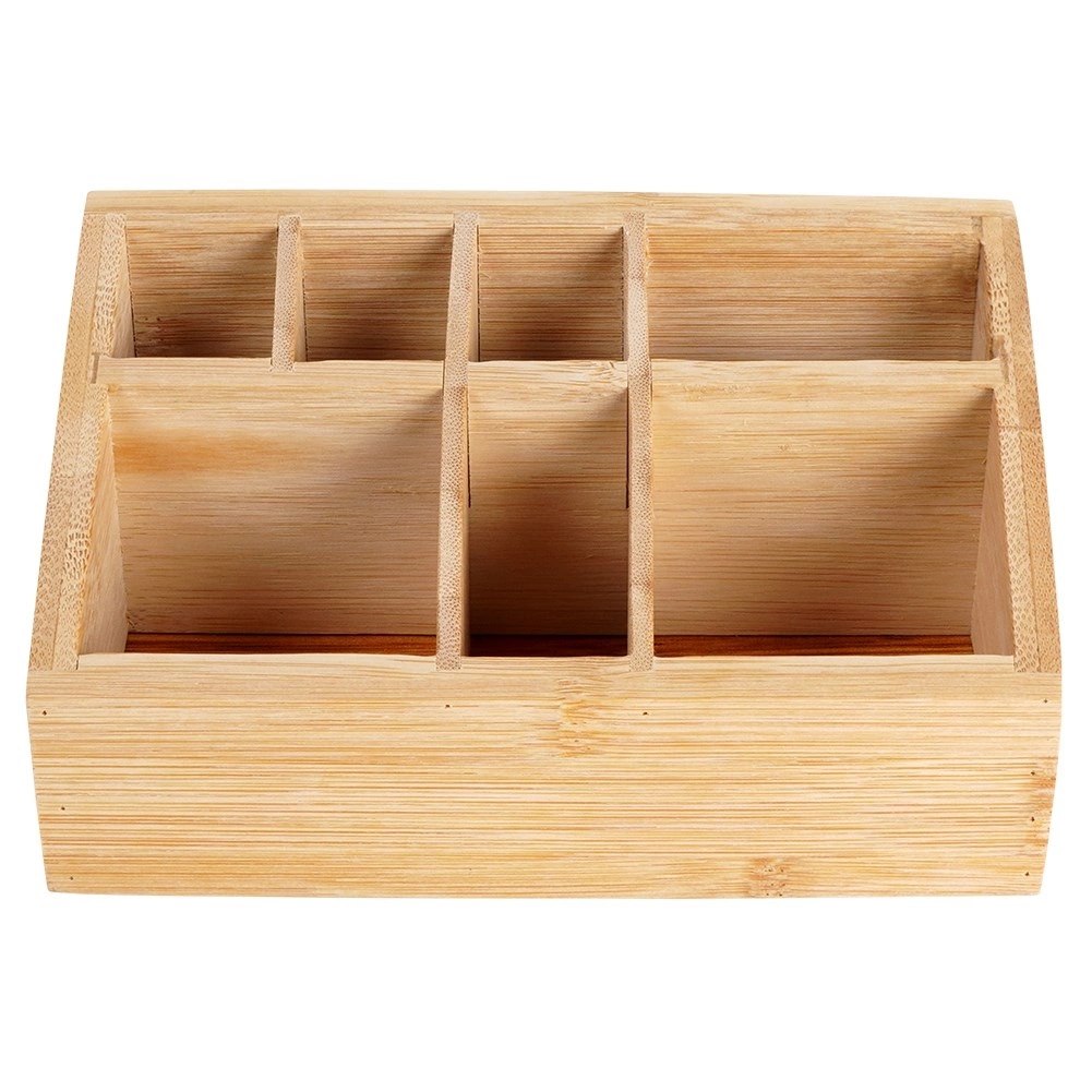 Organizer na Kosmetyki Bambusowy 17 x 10 x 8 cm ELEGANZA Siedem Przegródek - obrazek 5