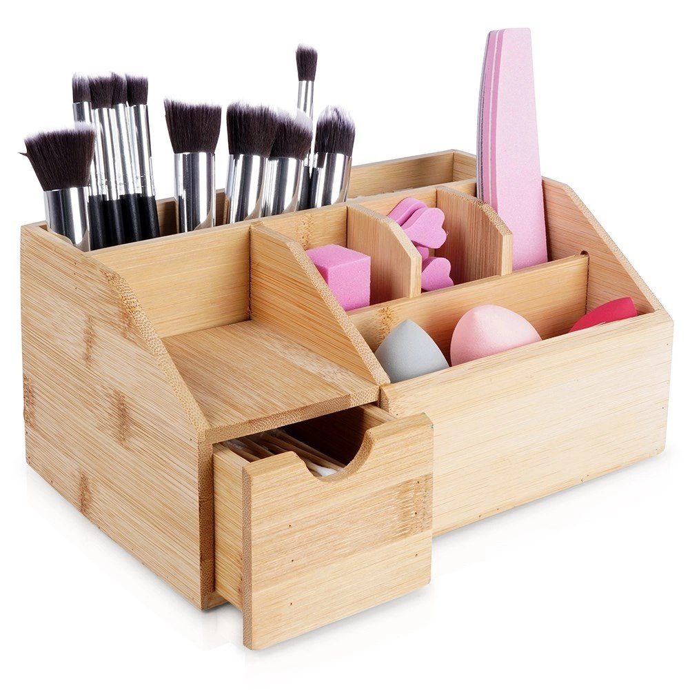 Organizer na Kosmetyki do Makijażu Bambusowy ELEGANZA 24 x 15 x 11 cm