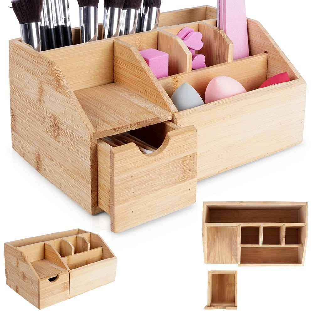 Organizer na Kosmetyki do Makijażu Bambusowy ELEGANZA 24 x 15 x 11 cm - obrazek 6