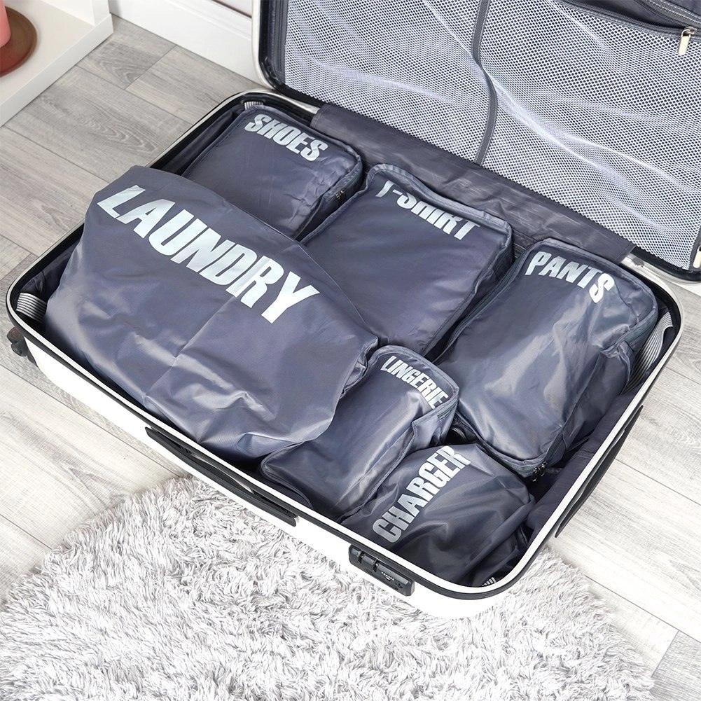 Zestaw Organizery Worki Podróżne do Walizki Pakowania Zamykane VILDE 6 szt. - obrazek 4