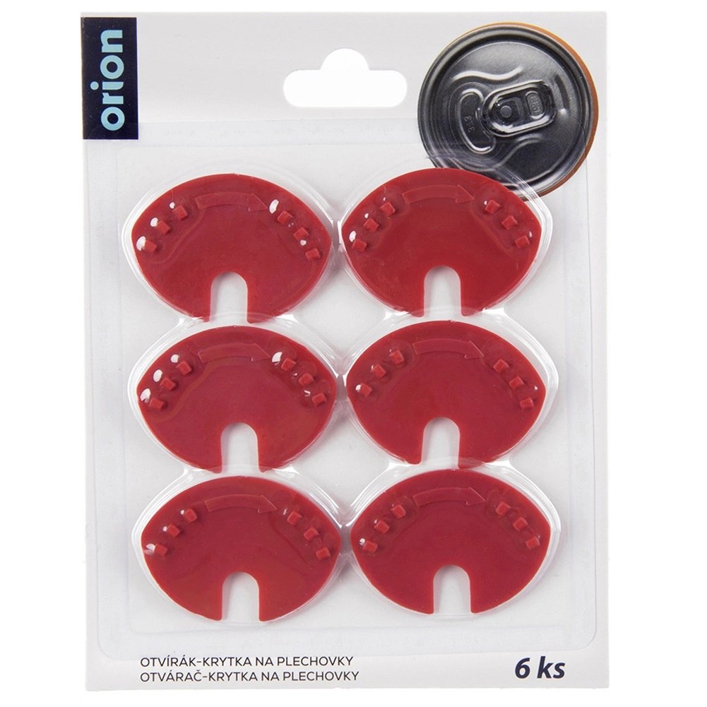 Otwieracz do Puszek 2w1 6 szt 4,5 x 3,5 cm ORION Czerwony Nakładka Ochronna - obrazek 5