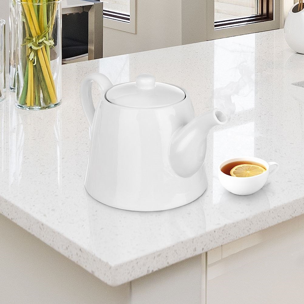 Dzbanek do Kawy Herbaty Porcelanowy Biały Klasyczny Solidny Trwały ORION 2l - obrazek 2