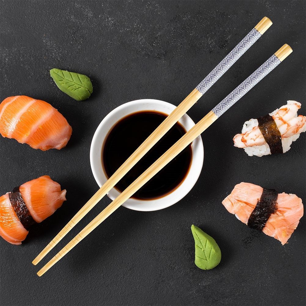 Pałeczki do Sushi Bambusowe 8 szt 24 cm EXCELLENT HOUSEWARE Dekorowane - obrazek 3