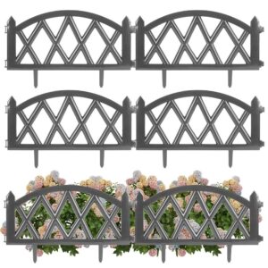 Płotek Ogrodowy Ozdobny Grafitowy Palisada Obrzeże VILDE 50 x 30 cm 6 szt.
