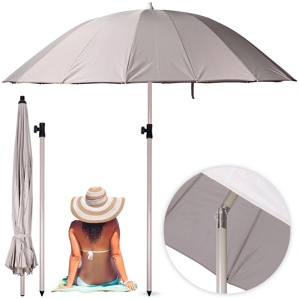 Parasol Łamany Ogrodowy Plażowy Regulowany Stabilny Solidny VILDE 190 cm - obrazek 7