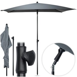 Parasol Ogrodowy Regulowany 125 x 200 cm VILDE Szary Ochrona UPF 30+