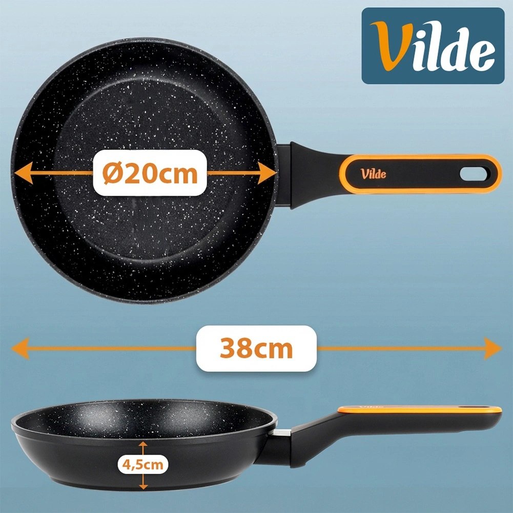 Patelnia Granitowa 20 cm Terruna Indukcja Gaz Non-stick VILDE - obrazek 5