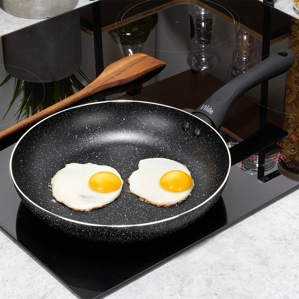Patelnia Granitowa 24 cm Black Line Indukcja Gaz Non-stick VILDE - obrazek 2