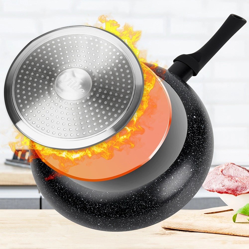 Patelnia Granitowa 24 cm Black Line Indukcja Gaz Non-stick VILDE - obrazek 6