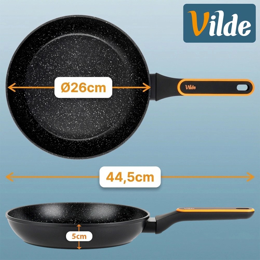 Patelnia Granitowa 26 cm Terruna Indukcja Gaz Non-stick VILDE - obrazek 5