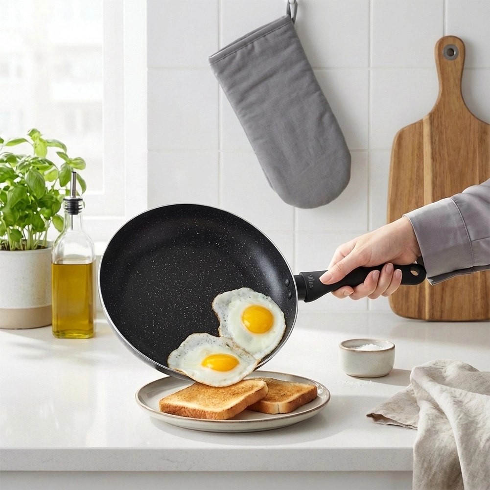 Patelnia Granitowa 28 cm Black Line Indukcja Gaz Non-stick VILDE - obrazek 7