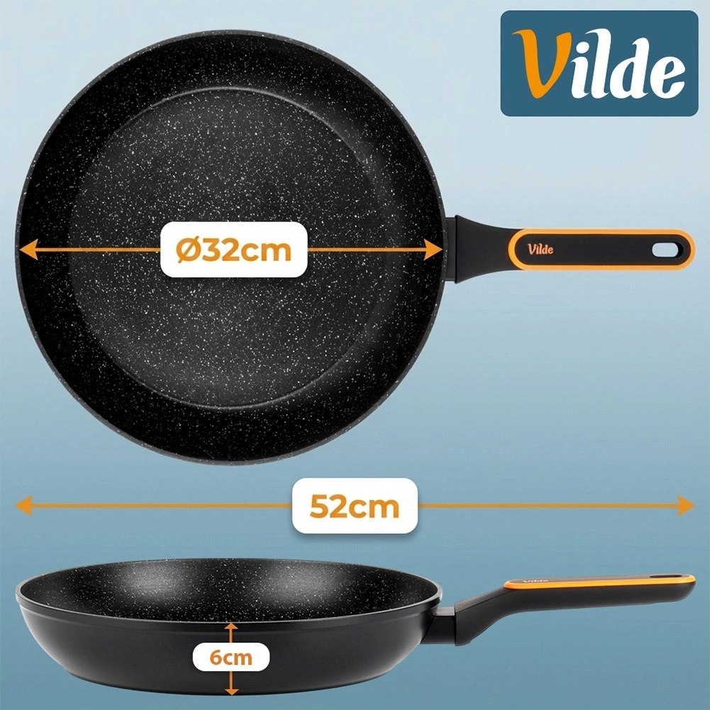 Patelnia Granitowa 32 cm Terruna Indukcja Gaz Non-stick VILDE - obrazek 5