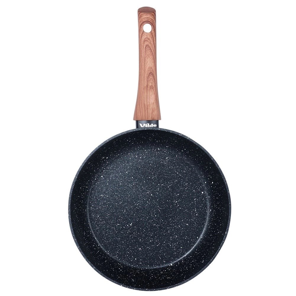 Patelnia Indukcja Granitowa Nieprzywierająca Solidna Trwała VILDE 24 cm - obrazek 3