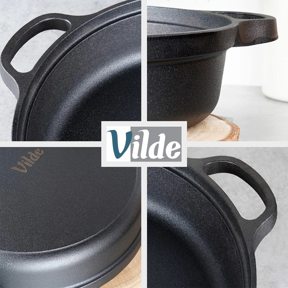Patelnia Żeliwna Głęboka Gaz Indukcja Grill Solidna Trwała ORION 30 cm - obrazek 8