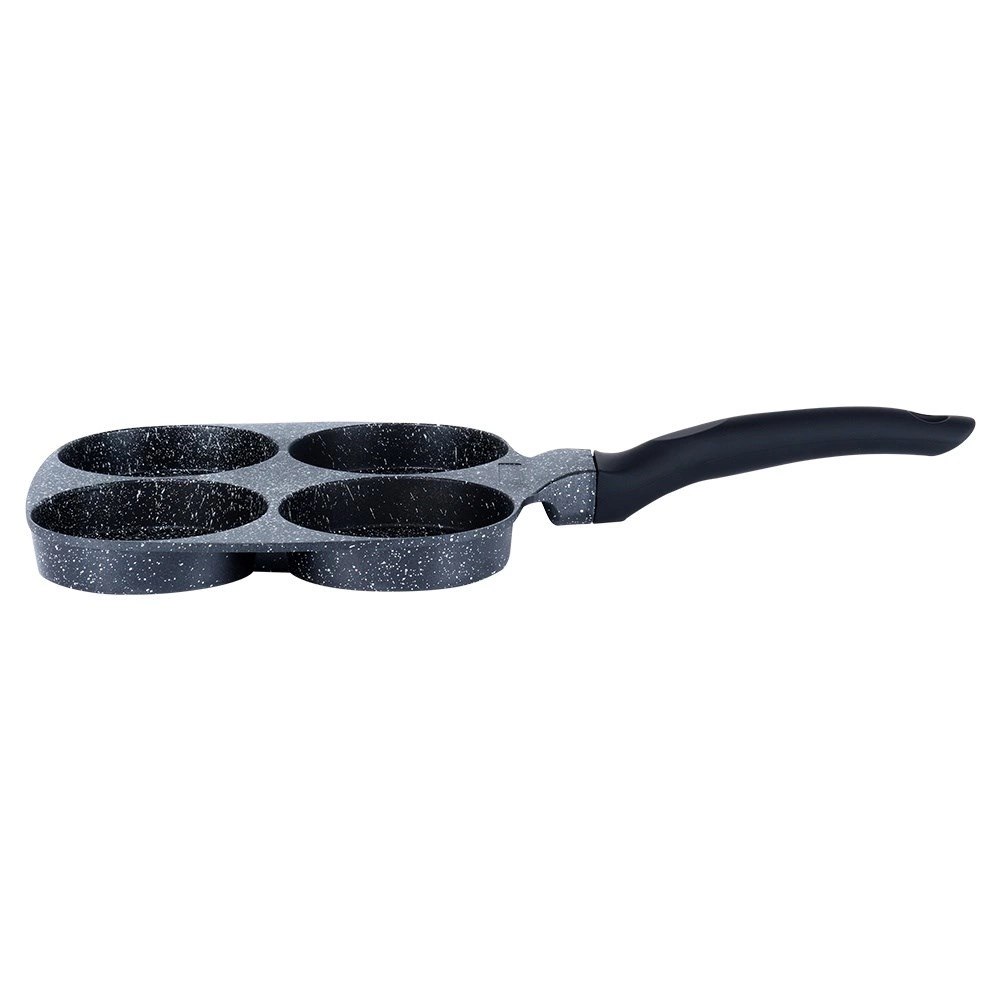 Patelnia do Jajek Placków Pancakes Granitowa 4 Otwory Solidna VILDE 19x19 cm - obrazek 4