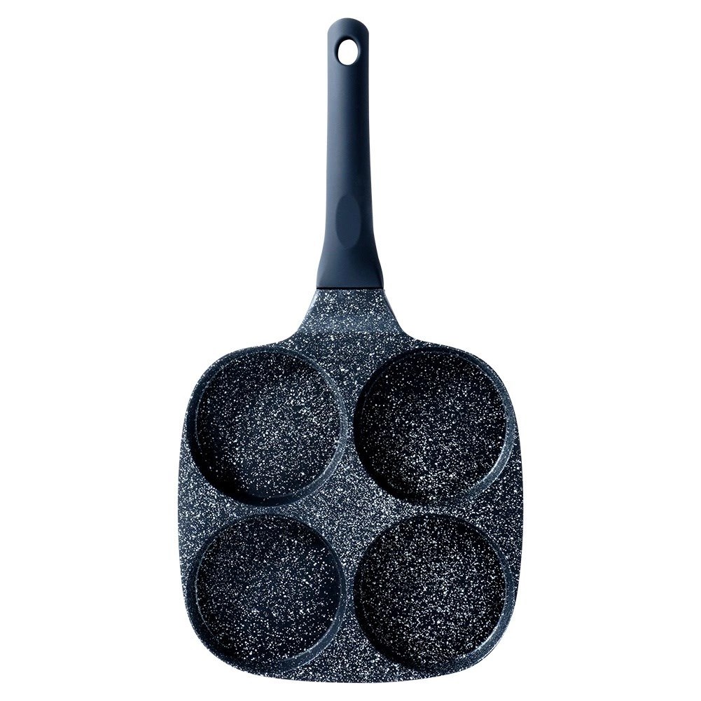 Patelnia do Jajek Placków Pancakes Granitowa 4 Otwory Solidna VILDE 19x19 cm - obrazek 5
