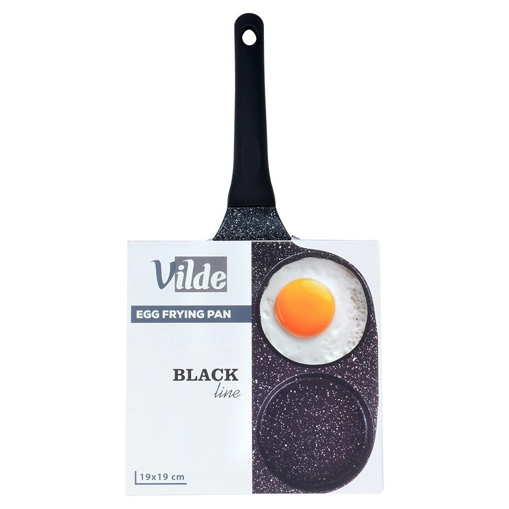 Patelnia do Jajek Placków Pancakes Granitowa 4 Otwory Solidna VILDE 19x19 cm - obrazek 6