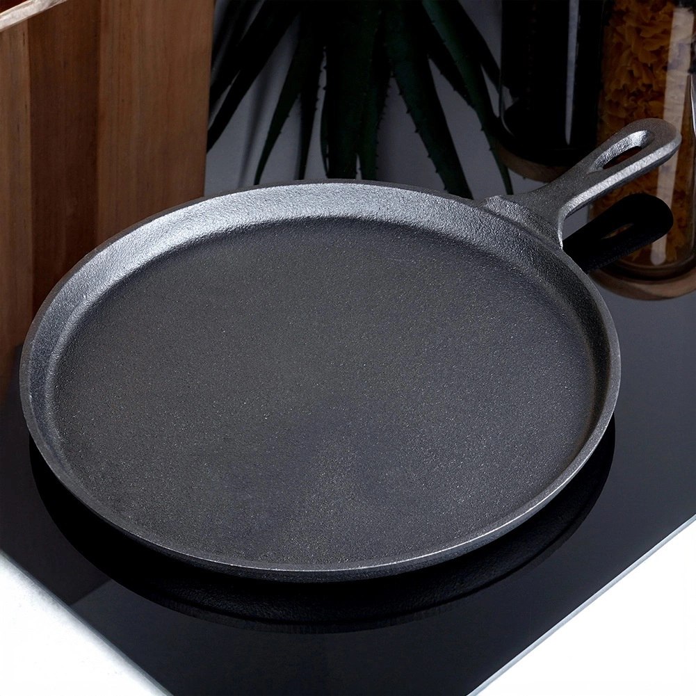 Patelnia do Naleśników Placków Pizzy Tortilli Żeliwna Solidna ORION 26 cm - obrazek 7