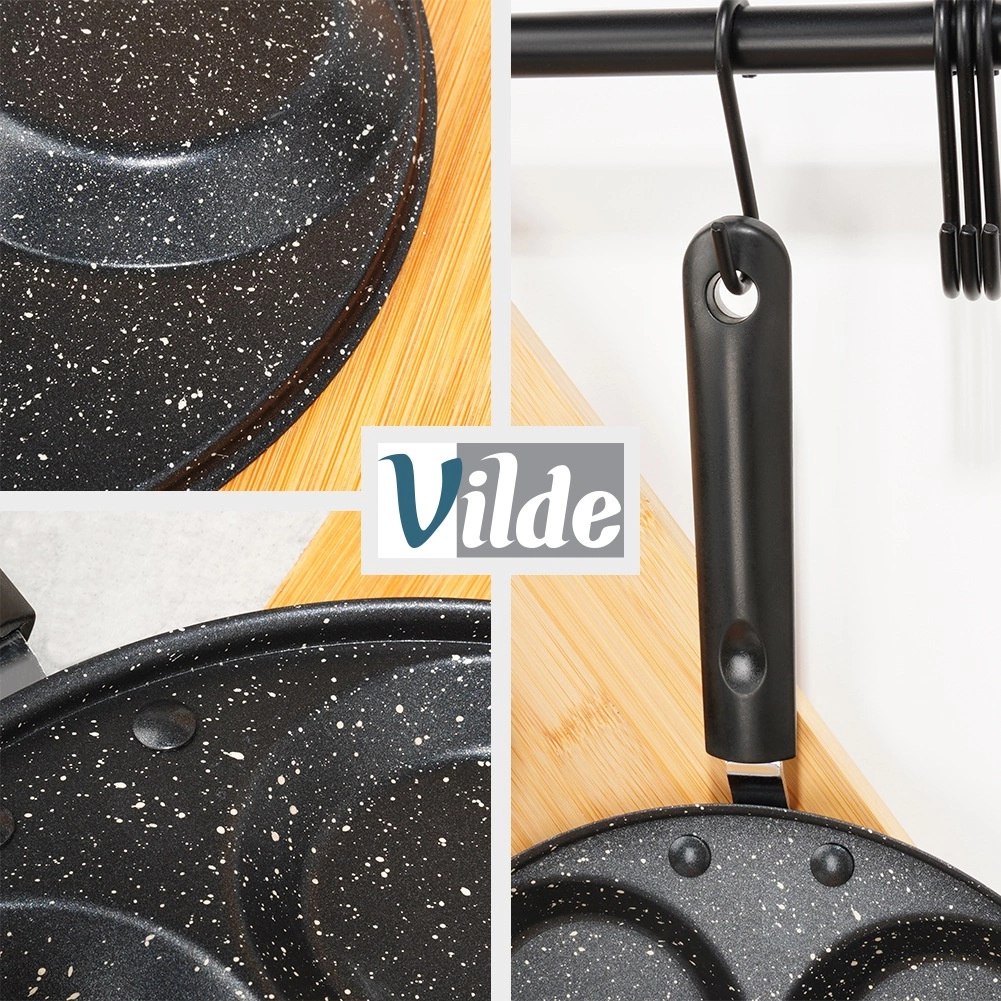 Patelnia do Jajek Granitowa 4 Otwory 24 cm VILDE Line Nieprzywierająca - obrazek 6