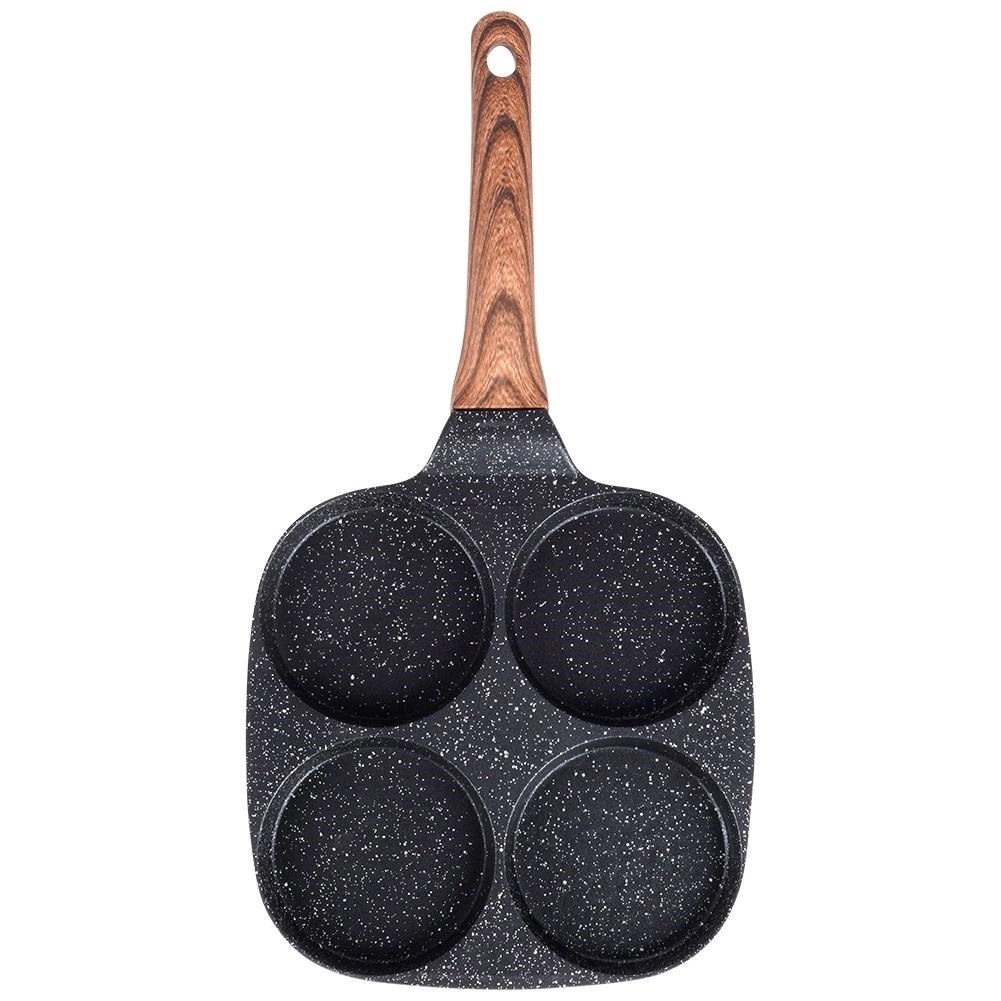 Patelnia do Jajek Placków Pancakes Granitowa 4 Otwory Solidna VILDE 19x19cm - obrazek 3