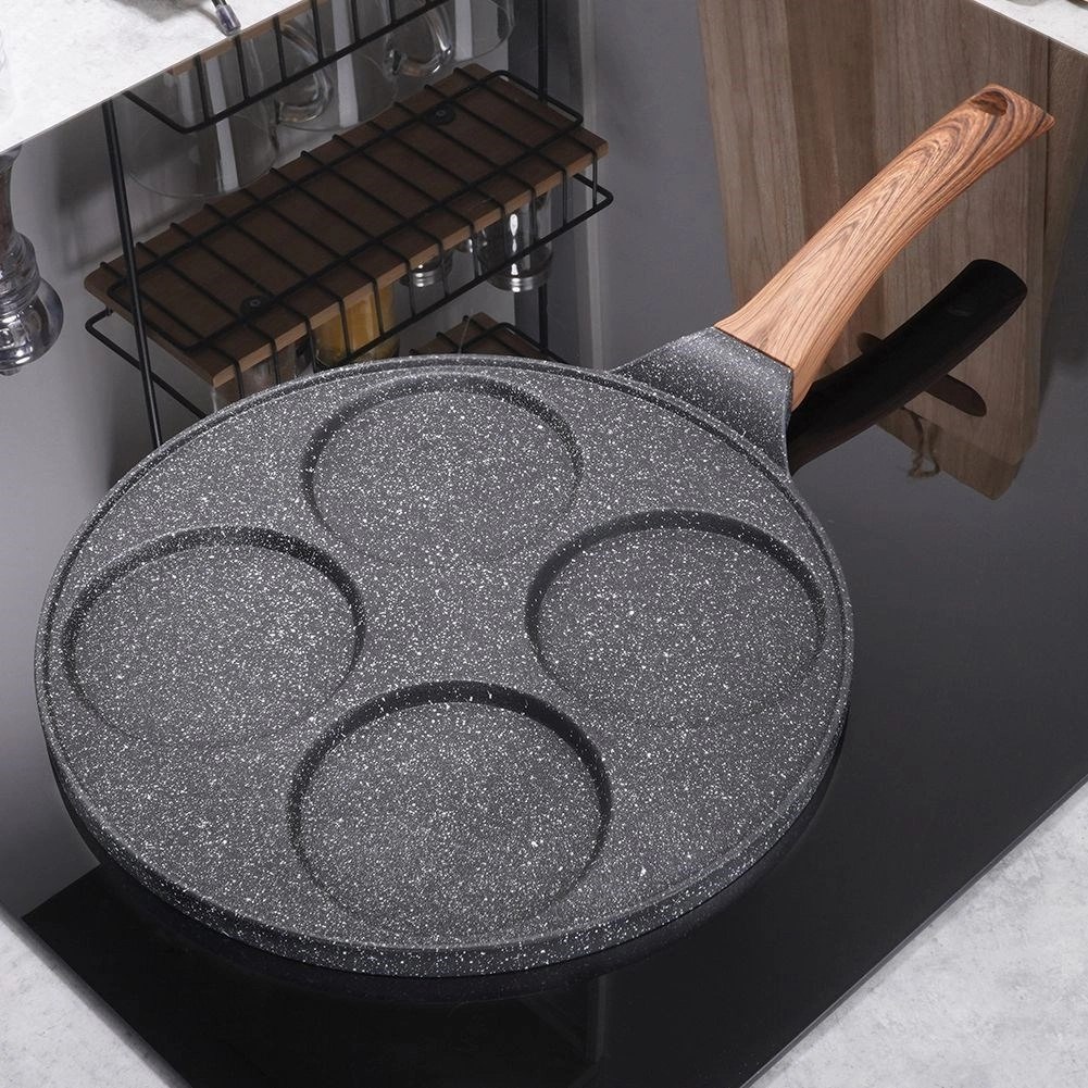 Patelnia do Jajek Placków Pancakes Granitowa 4 Otwory Solidna VILDE 26 cm - obrazek 2