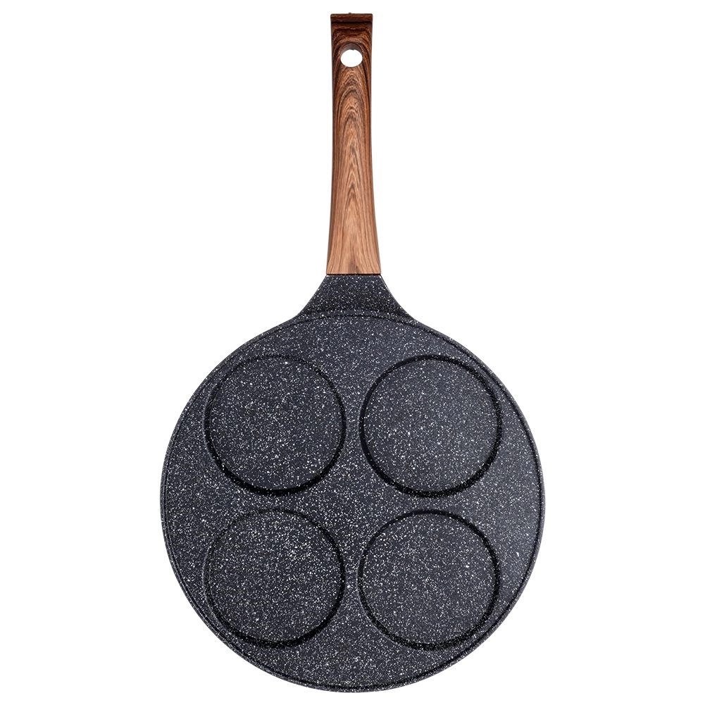 Patelnia do Jajek Placków Pancakes Granitowa 4 Otwory Solidna VILDE 26 cm - obrazek 3