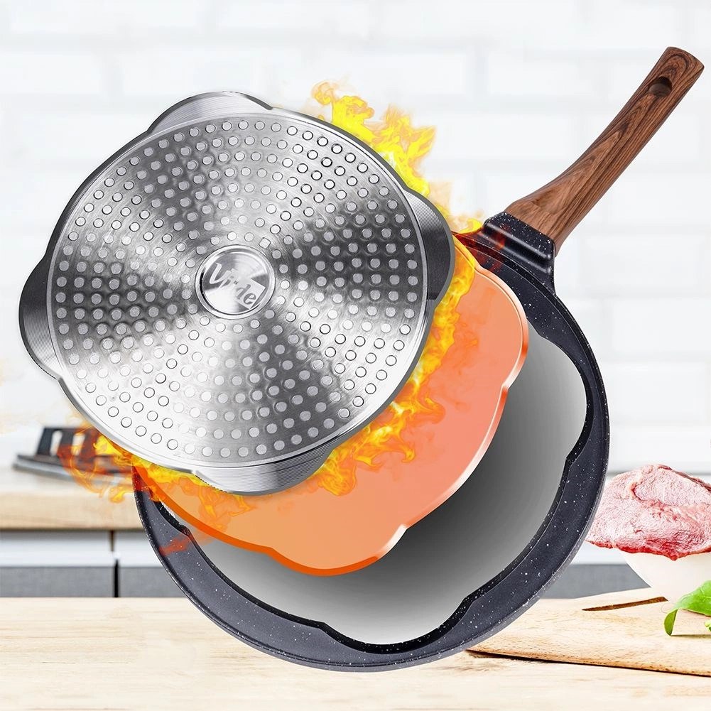 Patelnia do Jajek Placków Pancakes Granitowa 4 Otwory Solidna VILDE 26 cm - obrazek 6