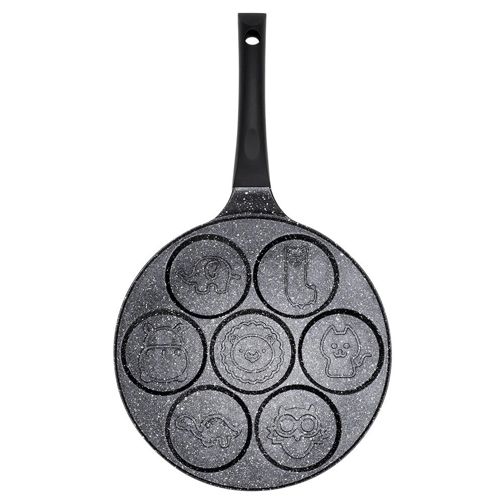 Patelnia do Jajek Granitowa 7 Otworów 26 cm VILDE Black Line Zwierzątka - obrazek 3
