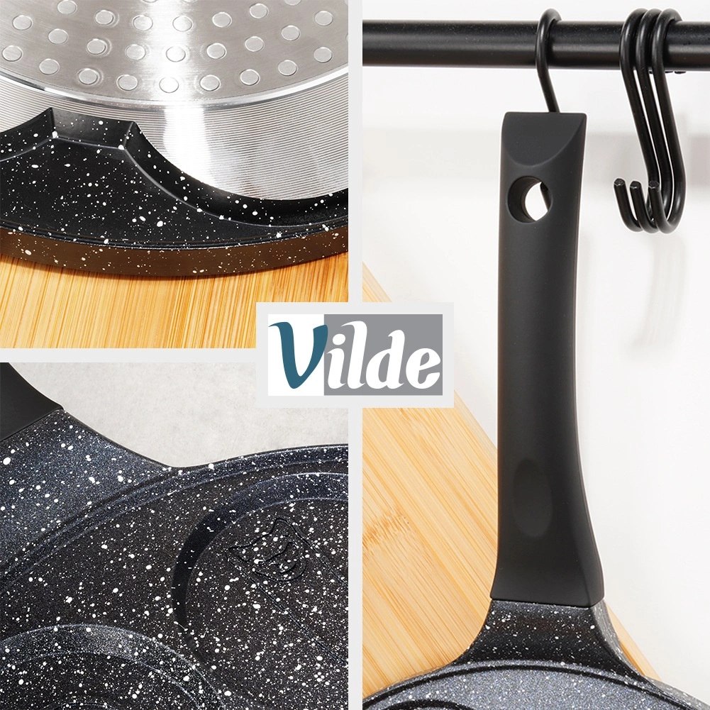 Patelnia do Jajek Granitowa 7 Otworów 26 cm VILDE Black Line Zwierzątka - obrazek 7
