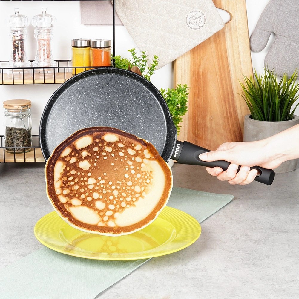 Patelnia do Naleśników Granitowa 24 cm VILDE Black Line Indukcja - obrazek 6