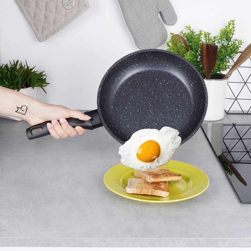 Patelnia Nieprzywierająca Granitowa na Indukcję Gaz do Smażenia ORION 24 cm - obrazek 4