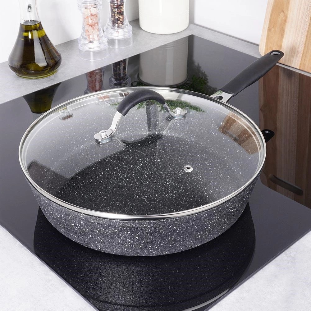 Patelnia Granitowa z Pokrywką 28 cm ORION Stoner Indukcja Piekarnik - obrazek 2